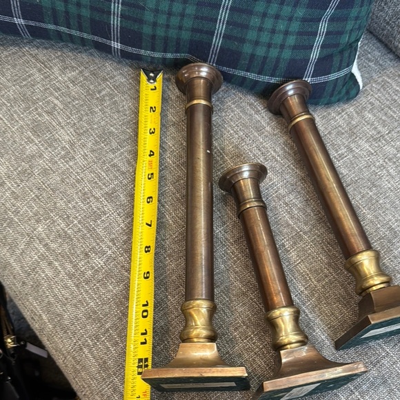 Rustic Brown and Gold Candle Accents solid brass - Picture 4 of 11